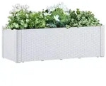 vidaXL Garten-Hochbeet mit Selbstbew&auml;sserungssystem Wei&szlig; 100x43x33 cm