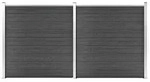 vidaXL Zaunelement Set WPC 353x186 cm Schwarz