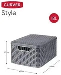 Curver Aufbewahrungsboxen mit Deckel Style 3 Stk. S+M+L Anthrazit