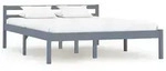 vidaXL Massivholzbett Grau Kiefer 120x200 cm
