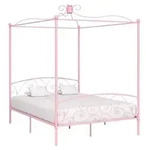 vidaXL Himmelbett-Gestell Rosa Metall 160 x 200 cm