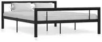 vidaXL Bettgestell Schwarz und Wei&szlig; Metall 160&times;200 cm