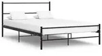vidaXL Bettgestell mit Kopfteil ohne Matratze Schwarz 140x200cm Metall