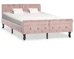 vidaXL Bettgestell Rosa Samt 120x200 cm