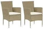 vidaXL Garten-Essst&uuml;hle 2 Stk. Poly Rattan Beige