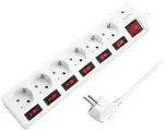 LogiLink Steckdosenleiste - Wechselstrom 250 V - 3680 Watt - Ausgangsanschl&uuml;sse: 6