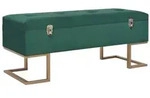 vidaXL Bank mit Staufach 105 cm Gr&uuml;n Samt