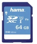 Hama 00213110, 64 GB, SDXC, Klasse 10, UHS-I, 80 MB/s, Class 1 (U1)