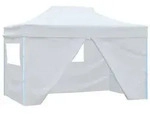 vidaXL Profi-Partyzelt Faltbar mit 4 Seitenw&auml;nden 280x410x315 cm Stahl Wei&szlig;