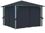 vidaXL Pavillon mit Vorh&auml;ngen 300&times;300 cm Anthrazit Aluminium