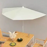 vidaXL Halb-Sonnenschirm mit Mast 180x90 cm Sandfarbe