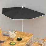 vidaXL Halb-Sonnenschirm mit Mast 180x90 cm Schwarz