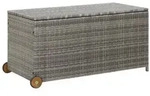 vidaXL Garten-Auflagenbox Hellgrau 120x65x61 cm Poly Rattan