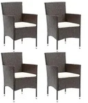 vidaXL Garten-Essst&uuml;hle 4 Stk. Poly Rattan Braun