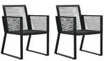 vidaXL Gartenst&uuml;hle 2 Stk. Schwarz PVC Rattan