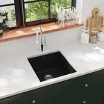 vidaXL Granitsp&uuml;le Einzelbecken Schwarz