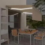 vidaXL Markise Automatisch mit Rollo LED Windsensor 4x3 m Creme