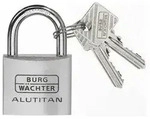 BURG-W&Auml;CHTER Vorh&auml;ngeschloss-Set Alutitan TRIO 770 40