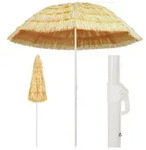vidaXL Strandschirm Natur 240 cm Hawaii-Stil