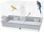 Vogelk&auml;fig Doppelk&auml;fig Wellensittich Kanarien K&auml;fig Teilbar Trennwand...