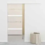 vidaXL Schiebet&uuml;r ESG-Glas und Aluminium 76x212 cm Silbern