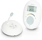 Alecto DECT Babyphone mit Full ECO-Modus und Display, wei&szlig;/bla