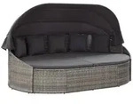 vidaXL Outdoor-Loungebett mit Dach Grau