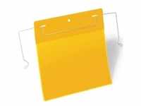 Kennzeichnungstasche mit Drahtbügel A5 quer PP gelb VE=50 Stück