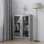vidaXL Vitrinenschrank Betongrau 82,5x30,5x115 cm Holzwerkstoff