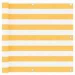 vidaXL Balkon-Sichtschutz Wei&szlig; und Gelb 90x400 cm Oxford-Gewebe