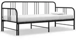 vidaXL Tagesbett Ausziehbar Schwarz Metall 90x200 cm
