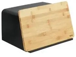 Brotkasten mit Bambusbrett, Schwarz