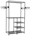 vidaXL Kleiderst&auml;nder Stahl und Vliesstoff 87x44x158 cm Schwarz