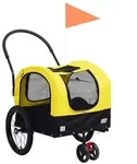 vidaXL 2-in-1 Fahrradanh&auml;nger f&uuml;r Hunde und Buggy Gelb und Schwarz