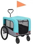 vidaXL 2-in-1 Fahrradanh&auml;nger f&uuml;r Hunde und Buggy Blau und Grau
