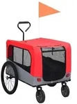 vidaXL 2-in-1 Fahrradanh&auml;nger f&uuml;r Hunde und Buggy Rot und Grau