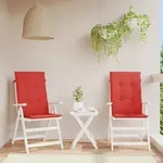 vidaXL Gartenstuhlauflagen f&uuml;r Hochlehner 2 Stk. Rot 120x50x3 cm Stoff