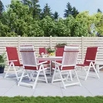 vidaXL Gartenstuhlauflagen f&uuml;r Hochlehner 6 Stk. Weinrot 120x50x3 cm