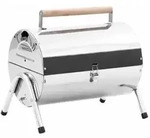 vidaXL Tragbarer Tisch-Holzkohlegrill Edelstahl Doppelrost