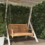 vidaXL Hollywoodschaukel Massivholz Teak 114x60x64 cm
