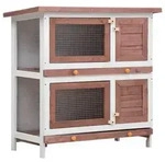 vidaXL Kaninchenstall 4 T&uuml;ren Braun Holz