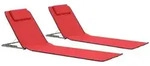 vidaXL Klappbare Strandmatte 2 Stk. Stahl und Stoff Rot