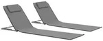 vidaXL Klappbare Strandmatte 2 Stk. Stahl und Stoff Grau