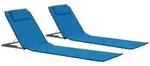 vidaXL Klappbare Strandmatte 2 Stk. Stahl und Stoff Blau