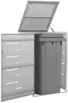 vidaXL M&uuml;lltonnenbox f&uuml;r 1 Tonne 69x77,5x112,5 cm Edelstahl