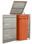 vidaXL M&uuml;lltonnenbox f&uuml;r 1 Tonne 69x77,5x112,5 cm Edelstahl