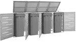 vidaXL M&uuml;lltonnenbox f&uuml;r 4 Tonnen 276,5x77,5x115,5 cm Edelstahl