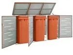 vidaXL M&uuml;lltonnenbox f&uuml;r 3 Tonnen 207x77,5x112,5 cm Edelstahl