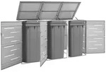 vidaXL M&uuml;lltonnenbox f&uuml;r 3 Tonnen 207x77,5x115 cm Edelstahl