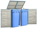 vidaXL M&uuml;lltonnenbox f&uuml;r 2 Tonnen 138x77,5x112,5 cm Edelstahl